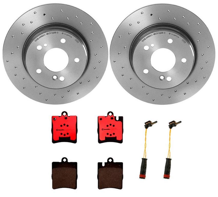 Mercedes Brembo Brakes Kit - Pads and Rotors Rear (290mm) (Xtra) (Ceramic) 210423101264 - Brembo 2706270KIT